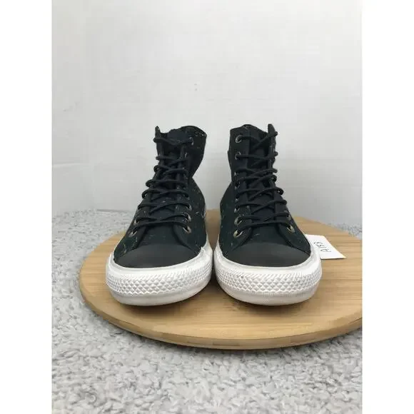 Converse Mens 10 CTAS Chuck Taylor All Star High Black Canvas Casual Sneakers - Picture 4 of 10